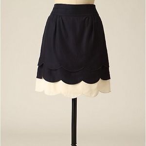 Anthropologie Floreat Scalloped Clouds Skirt